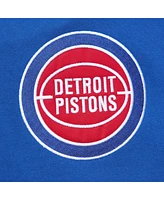 Men's Mitchell & Ness Blue Distressed Detroit Pistons Team Og 2.0 Vintage-Like Logo Fleece Pullover Hoodie