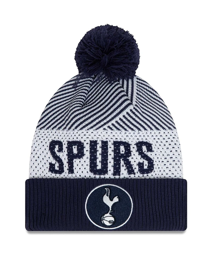 Men's New Era Navy Tottenham Hotspur Engineered Sport Cuffed Knit Hat with Pom