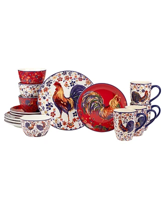 Certified International Morning Rooster 16Pc Dinnerware Set, Service for 4