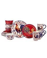 Certified International Morning Rooster 16Pc Dinnerware Set, Service for 4