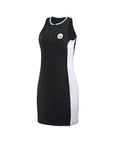 Women's Wear by Erin Andrews Black Pittsburgh Steelers Bodyframing Tank Dress