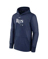 Men's Nike Navy Tampa Bay Rays Authentic Collection Practice Performance Pullover Hoodie