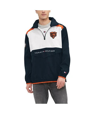 Men's Tommy Hilfiger Navy, White Chicago Bears Carter Half-Zip Hooded Top