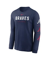 Men's Nike Navy Atlanta Braves Repeater Long Sleeve T-shirt