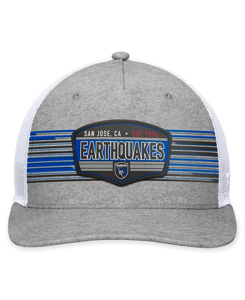 Men's Fanatics Steel San Jose Earthquakes Stroke Trucker Snapback Hat