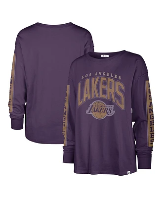 Women's '47 Brand Purple Los Angeles Lakers Tomcat Long Sleeve T-shirt