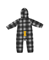 Baby Boys and Girls Colosseum Black, Gray Iowa Hawkeyes Farays Plaid Full-Zip Hoodie Jumper