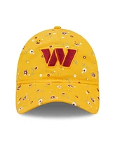 Women's New Era Gold Washington Commanders Floral 9TWENTY Adjustable Hat