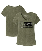 Women's Richard Childress Racing Team Collection Green Kyle Busch Tri-Blend V-Neck T-shirt