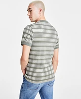 Sun + Stone Men's Marco Short Sleeve Striped Henley, Created for Macy's