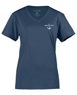 Salt Life Women's Sea Yall Cotton Graphic V-Neck T-Shirt