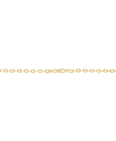 Italian Gold Polished Solid Cable Link 18" Chain Necklace in 14k Gold