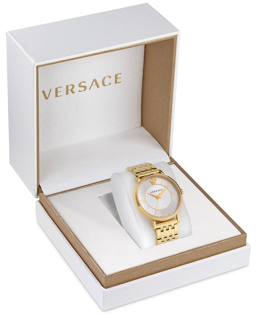 Versace Men's Swiss Gold Ion Plated Stainless Steel Bracelet Watch 42mm