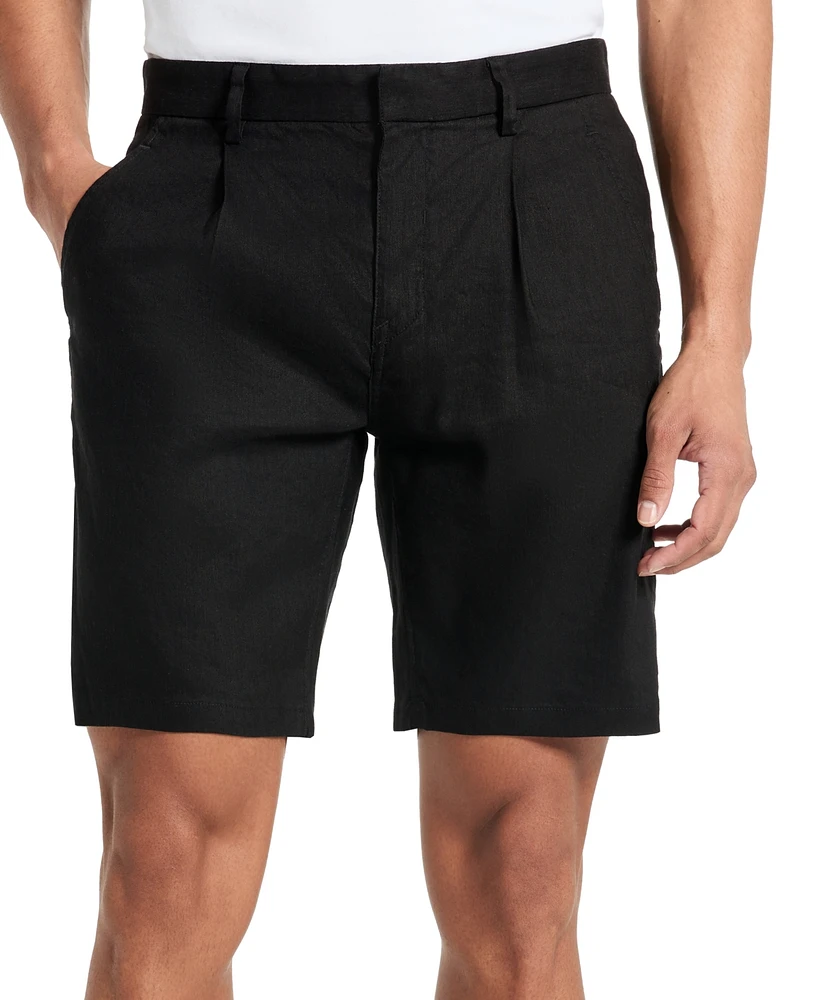 Kenneth Cole Men's Solid Pleated 8" Performance Shorts