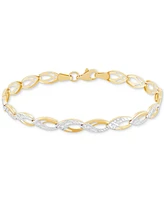 Fancy Two-Tone Polished Link Bracelet in 10k Gold