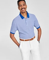 Club Room Men's Geometric Short-Sleeve Polo Shirt, Created for Macy's