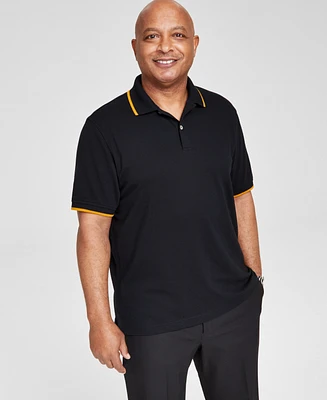 Club Room Men's Regular-Fit Tipped Performance Polo Shirt, Created for Macy's