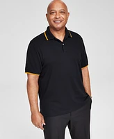 Club Room Men's Regular-Fit Tipped Performance Polo Shirt, Created for Macy's