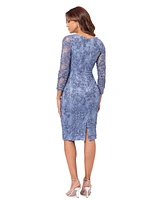 Xscape Women's Soutache Lace Long-Sleeve Sheath Dress