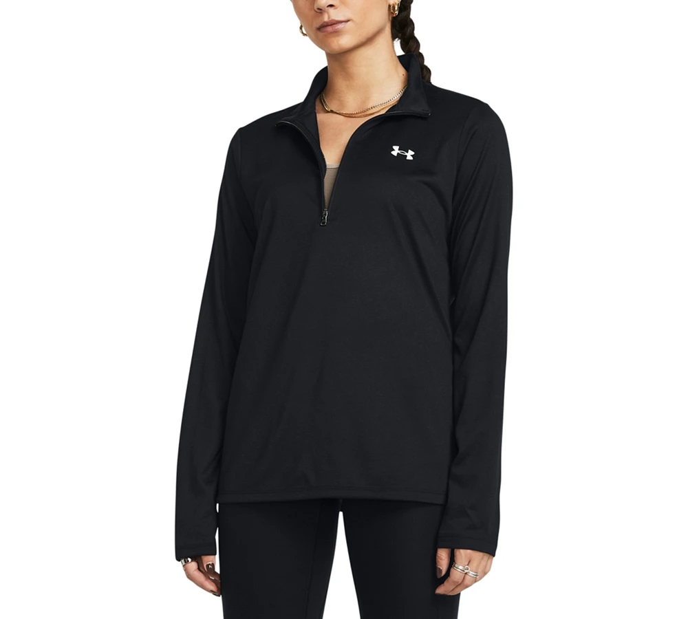 Under Armour Women's Solid Tech Half-Zip Logo Top