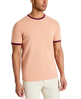 Kenneth Cole Men's Contrast-Trim Textured Short Sleeve T-Shirt