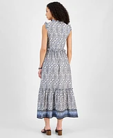 Tommy Hilfiger Women's Printed Cotton Sleeveless Midi Dress