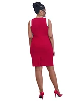 Kasper Women's Combo Sleeveless Sheath Dress