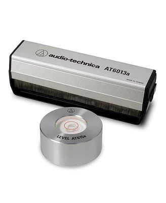 Audio-Technica AT615a Turntable Level with AT6013a Dual-Action Anti-Static Record Brush