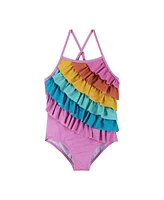 Andy & Evan Little Girls Toddler/Child Rainbow Ruffle Detail Swimsuit