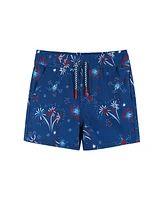 Child Boys Fireworks Print Boardshort