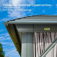 10'X12' Permanent Hardtop Gazebo with Curtains & Netting