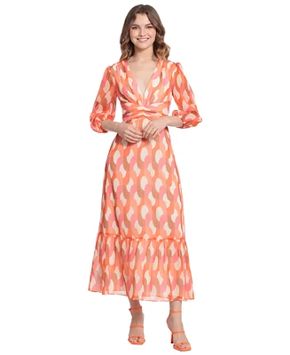 Donna Morgan Women's Geo-Print Maxi Dress