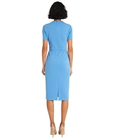 Maggy London Women's Shirred-Shoulder Sheath Dress