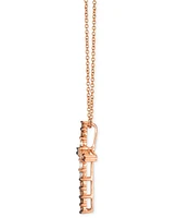 Le Vian Chocolate Ombre Diamond Cross 18" Pendant Necklace (1/2 ct. t.w.) 14k Gold (Also Available Rose or White Gold)