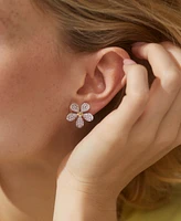 Eliot Danori Rhodium-Plated Cubic Zirconia Daisy Stud Earrings, Created for Macy's