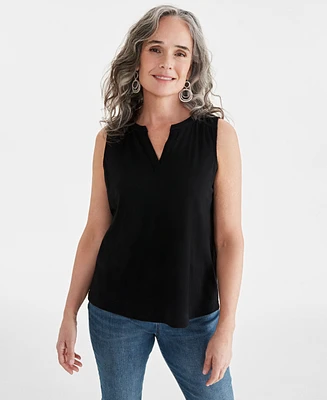 Style & Co Women's Linen-Cotton Sleeveless Top, Created for Macy's