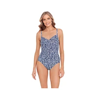 ShapeSolver by Penbrooke Women's Surplice One-Piece Swimsuit