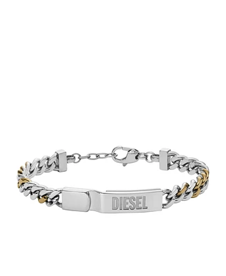 Diesel Men's Two-Tone Stainless Steel Id Chain Bracelet, DX1457931 - Two