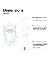 SmartBidet Sb-100C Electric Bidet Seat for Elongated Toilets with Attached Control Panel, White