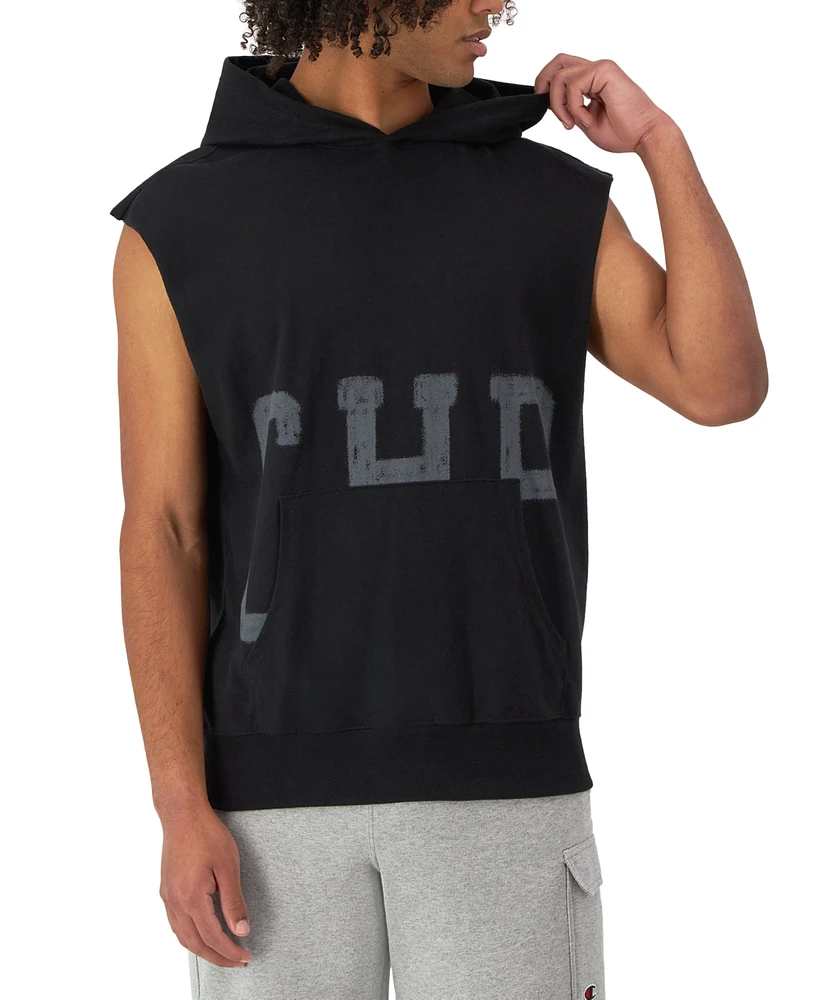 Champion Men's Relaxed Fit Middleweight Sleeveless Logo Hoodie