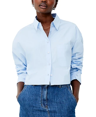 French Connection Women's Alissa Cotton Cropped Shirt