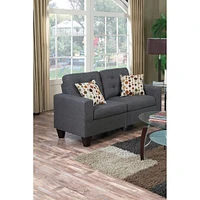 Simplie Fun Living Room Furniture 2 Piece Sofa Set Polyfiber Tufted Sofa Loveseat With Pillows