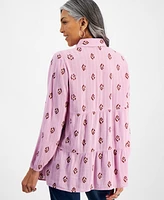 Style & Co Women's Printed Tiered Tunic Shirt, Created for Macy's