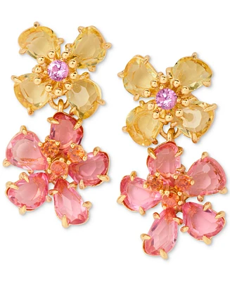 kate spade new york Gold-Tone Paradise Flower Double Drop Earrings