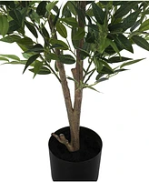 Monarch Specialties 47" Inddor Artificial Floor Acacia Tree with Black Pot