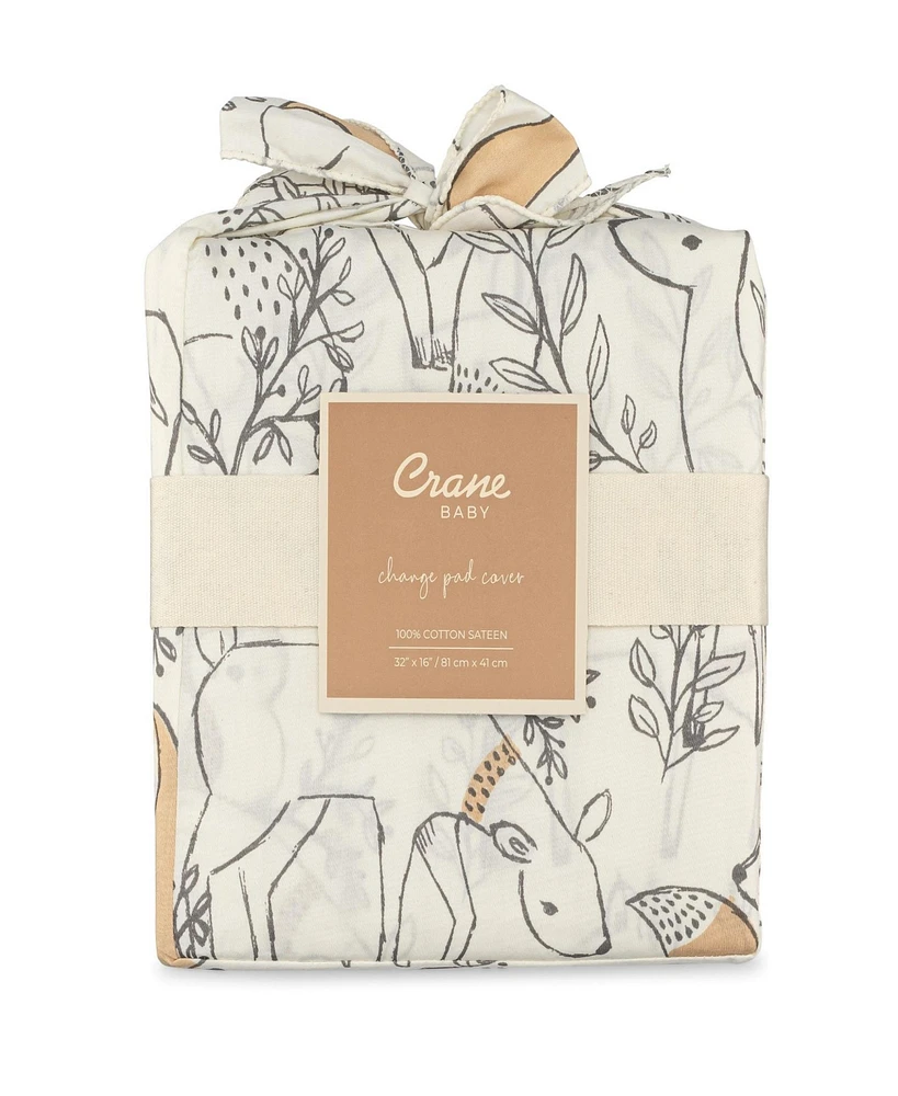 Crane Baby Parker Quilted Change Pad Cover - Leaf