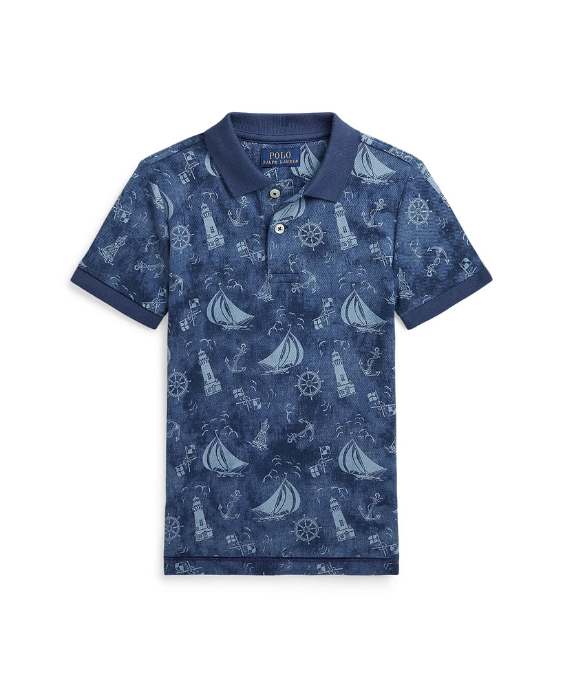 Polo Ralph Lauren Toddler and Little Boy Nautical-Print Cotton Mesh Shirt