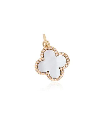 The Lovery Mother of Pearl Diamond Clover Charm