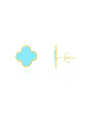 The Lovery Small Turquoise Clover Stud Earrings