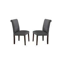 Simplie Fun Blue Grey Fabric Dining Chairs, Set Of 2